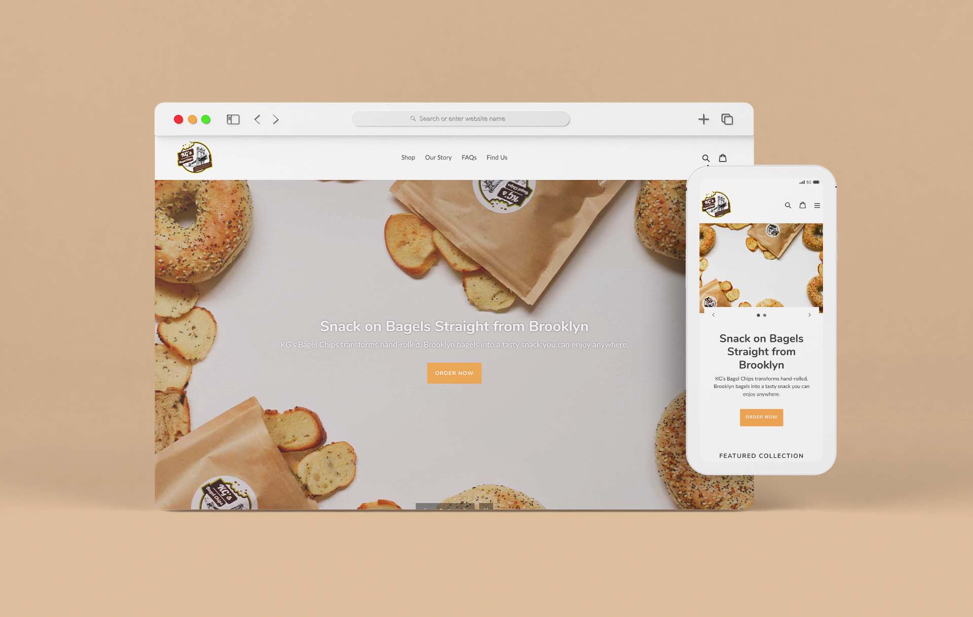 KG's Bagel Chips Website Mockup